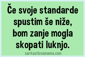 Če svoje standarde spustim še niže